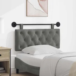 vidaXL Visoki naslon za glavo Temno siva 110 x 55 x 7 cm Žamet