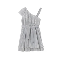 Mayoral Elegantna obleka 6977 Siva Regular Fit
