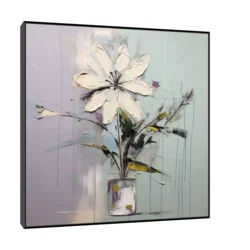 Canvas Slika na platnu Pastelni cvet III, 50x50 cm, Sa ramom, Crna