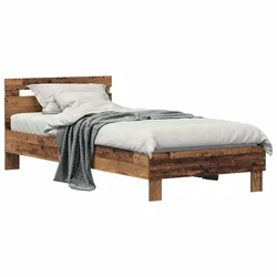 Vidaxl Konstrukcija postelje Star les 98.5 x 200 cm Konstruiran les