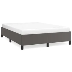 Vidaxl Posteljni okvir siv 140x200 cm umetno usnje