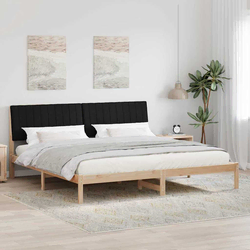 vidaXL Konstrukcija postelje z vzglavjem Rjava 200 x 200 cm blago
