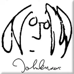 John Lennon Self Portrait Black On White Magnet
