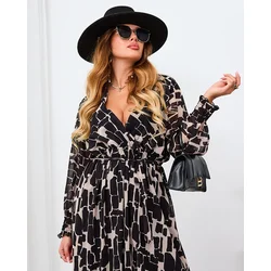 Resti Black and beige patterned womens maxi dress