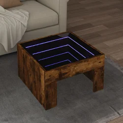 Stolić s beskonačnim LED svjetlima boja hrasta 50x50x30 cm