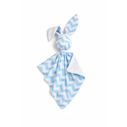 shumee Plišasta igrača Doudou Bunny, dvostranska bombažna in Minky - Chevron modra - bela