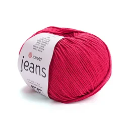 Pletena preja Gina / Jeans 50 g - (51) rdeča
