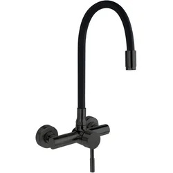 Wall-mounted kitchen faucet with bent spout