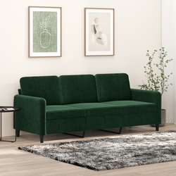 vidaXL Kavč trosed temno zelen 180 cm žamet