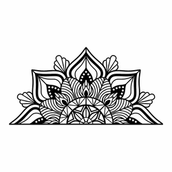 Atelier Del Sofa Zidna dekoracija Mandala-S-1, 118x1.5x59 cm, 1.5 mm, Crna