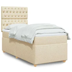 vidaXL vidaXL Box spring postelja z vzmetnico krem 80x200 cm blago, (21261096)