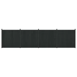 Panel ograde 4 pcs WPC i aluminij Crna