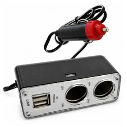 Carcommerce Razdelilnik vtičnice za vžigalnik cigaret 12V in 24V + USB