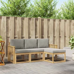 Set vanjskih sofa 4 pcs Bijela i svjetlosiva