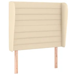 Vidaxl Vzglavje z ušesi krem 83x23x118/128 cm blago