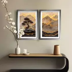 Wallity Dekorativne uramljene slike, 38x53cm, 2 komada, Šarene
