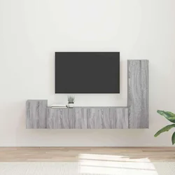 Set TV komoda Zidne 4 pcs Siva Sonoma Konstruirano drvo