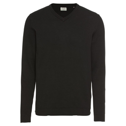JACK & JONES Pulover JJEBASIC KNIT V-NECK, črna