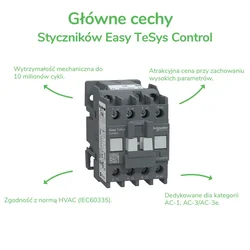 Schneider Kontaktor Easy TeSys Control AC-3, 32A, 3P (1NO), tuljava 230V, 50/60Hz LC1E3210P7