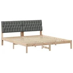 Vidaxl Posteljni okvir z oblazinjenim vzglavjem Rjava 180 x 200 cm