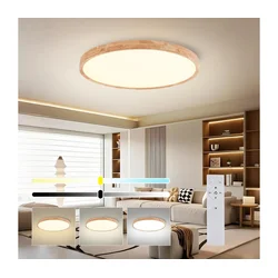 Brilagi - LED prigušiva svetiljka WOODROUND LED/70W/230V 3000-6000K O 80 cm + daljinski upravljač