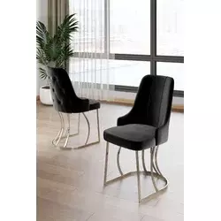 HANAH HOME Set stolica (6 delova) Puva Black Chrome