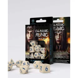 Kockice Q Workshop - Classic Runic Beige Blue - Dice Set (7)