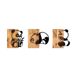 Wallity Zidna dekoracija Pandas - 335, 27 x 3 x 25 cm,  Crna