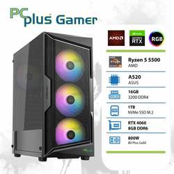 PCPLUS gaming namizni računalnik Gamer (Ryzen 5 3.6GHz, 16GB, 1TB NVMe SSD, GeForce RTX 4060 8GB RGB)