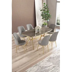 Hanah Home Trpezarijski set, 7 komada, Sivi