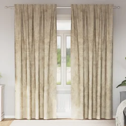 Baršunaste zavjese sa zavjesama 2 pcs Krema 225 x 140 cm Baršun