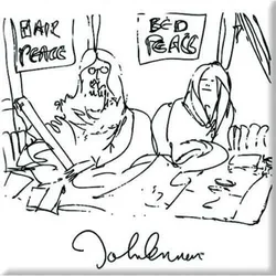 John Lennon Bedism Black On White Magnet
