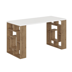 Hanah Home Maze White Dark Oak Radni sto 140x75x60??cm, Beli