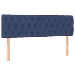 Vidaxl Posteljno vzglavje modra 144x7x78/88 cm blago