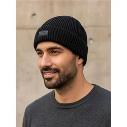 Sinsay - Rebrasta beanie kapa - crno