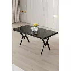 HANAH HOME Trpezarijski sto Akort Black Marble Black