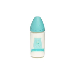 Suavinex Flašica Staklena 240Ml 3P S Svetlo Plavi Medved