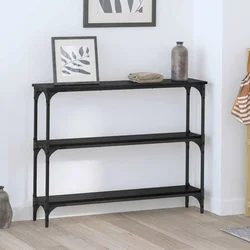 Konzolna stolica s policom Crni hrast 100 x 22,5 x 75 cm