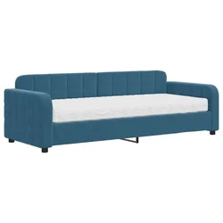 Vidaxl Dnevna postelja z vzmetnico modra 80x200 cm žamet