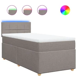 vidaXL vidaXL Box spring postelja z vzmetnico taupe 90x200 cm blago, (21291880)
