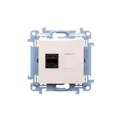 Simon 10 Enojna računalniška vtičnica RJ45 cat.5e kremne barve C51.01/41