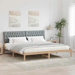 Krevetni okvir s tapiciranim uzglavljem Smeđa 200 x 200 cm