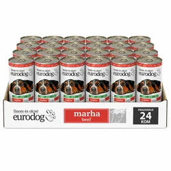 Euro Dog Vlažna hrana za pse, Govedina, 415g, 24 komada