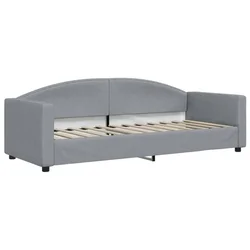 Vidaxl Raztegljiva postelja svetlo siva 80x200 cm blago