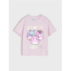 Sinsay - Pamučna majica sa printom Squishmallows - lavanda