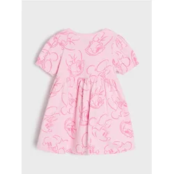 Sinsay - Pamučna duks-haljina Minnie and Daisy - pastelno roze