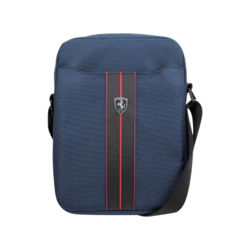 Ferrari Tablet Bag 10 Inch Nylon/Ecological Leather Adjustable Belt Navy Blue FEURSH10NA