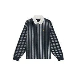 Lyle & Scott Pulover Rugby mornarska / bela