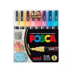 Marker Uni SET PC-3M POSCA /0.9-1 3mm 8 KOM PASTELNE BOJE