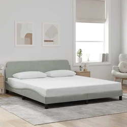 Okvir za krevet Dover svijetlosivi 180x200 cm baršun